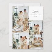 ハッピーニューイヤーのマルチ写真コラージュカスタムメッセージ シーズンカード (正面)