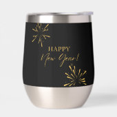 ハッピーニューイヤーのミニマルな花火ブラック (左面)