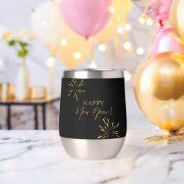 ハッピーニューイヤーのミニマルな花火　ブラック