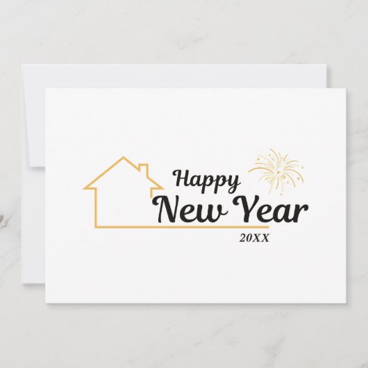 ハッピーニューイヤーのミニマル | エテ実在ートマーケティング カード (正面)