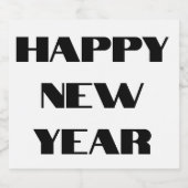 ハッピーニューイヤーのワインシャンパンゲラベル スパークリングワインラベル (シングルラベル)