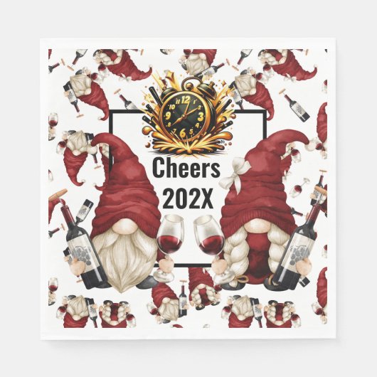 ハッピーニューイヤーのワイン格言 スタンダードランチョンナプキン (正面)