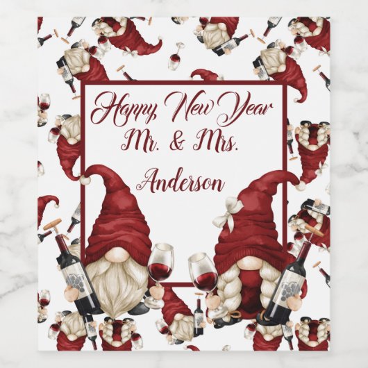 ハッピーニューイヤーのワイン格言 ワインラベル (シングルラベル)