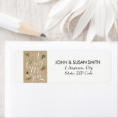 ハッピーニューイヤーの休日差出人住所ラベル ラベル (インサイチュ)