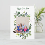 ハッピーニューイヤーの緑のモダンホリデーカード シーズンカード (スタンド正面)