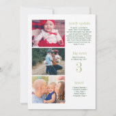 ハッピーニューイヤーの緑のモダンホリデーカード シーズンカード (裏面)