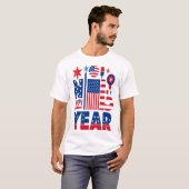 ハッピーニューイヤーのMAN'S USAシャツ Tシャツ (正面フル)