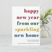 ハッピーニューイヤーはっきりしたタイポグラフィニューホーム 案内状 (スタンド正面)
