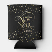 ハッピーニューイヤーイブパーティーブラック金ゴールド 缶クーラー (裏面)