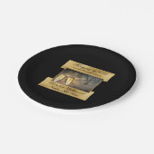 ハッピーニューイヤーエレガントブラックモダン金ゴールド ペーパープレート (アングル)