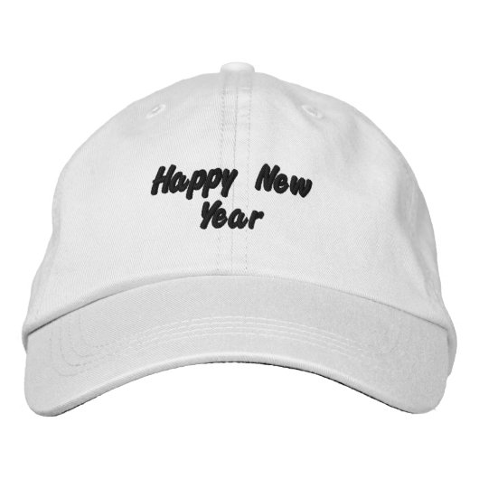 ハッピーニューイヤーエレガントプリント平和ハットハンサム 刺繍入りキャップ (正面)