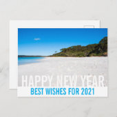 ハッピーニューイヤーオーストラリアビーチランドスケープパラダイス ポストカード (正面/裏面)