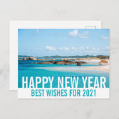 ハッピーニューイヤーオーストラリアビーチランドスケープパラダイス ポストカード (正面/裏面)