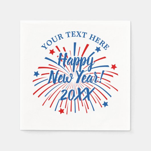 ハッピーニューイヤーカスタムパーティーナプキン スタンダードカクテルナプキン (正面)