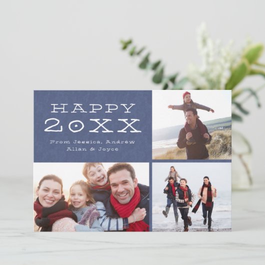 ハッピーニューイヤーカスタム写真テンプレート シーズンカード (スタンド正面)
