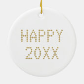 ハッピーニューイヤーカスタム金ゴールドナンバークリスマス セラミックオーナメント (裏面)