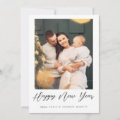 ハッピーニューイヤーカップル家族の恋人の写真カスタム サンキューカード (正面)