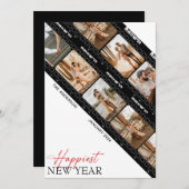 ハッピーニューイヤーカメラフィルムクラシックコラージュ写真 シーズンカード (正面/裏面)
