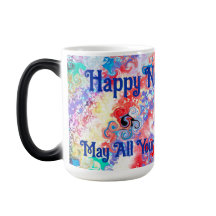 ハッピーニューイヤーカラフル大理石抽象芸術