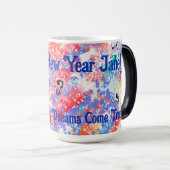 ハッピーニューイヤーカラフル大理石抽象芸術 モーフィングマグカップ (正面右)