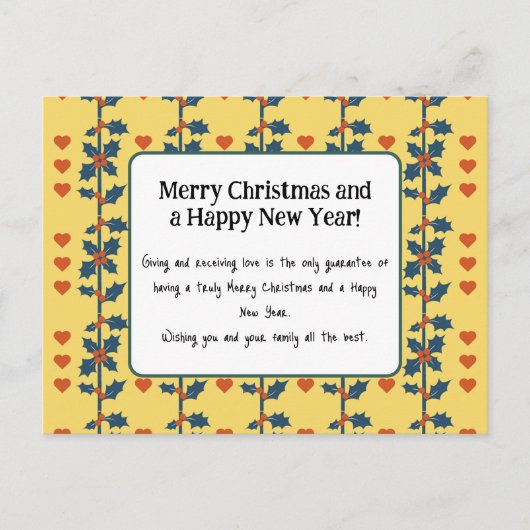 ハッピーニューイヤーカード黄色v6/6 ポストカード (正面)