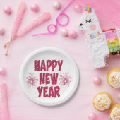 ハッピーニューイヤーグリッター ペーパープレート (パーティー)
