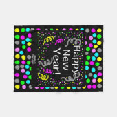 ハッピーニューイヤーグリーティングスモールフリースブランケット フリースブランケット (正面(横))