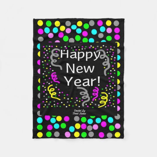 ハッピーニューイヤーグリーティングスモールフリースブランケット フリースブランケット (正面)