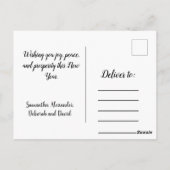 ハッピーニューイヤーゴールデンアンドブラックエレガント ポストカード (裏面)