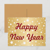 ハッピーニューイヤーゴールデンバックグランドホワイトスターズ シーズンポストカード (正面/裏面)