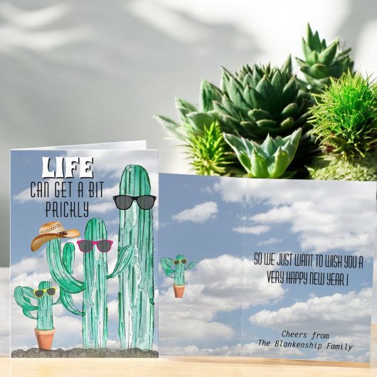 ハッピーニューイヤーサウスウエストサグアーロサボステンプレート シーズンカード