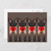 ハッピーニューイヤーシャム子猫 ポストカード (正面/裏面)