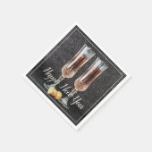 ハッピーニューイヤーシャンパングラスペーパーナプキン スタンダードカクテルナプキン (角)