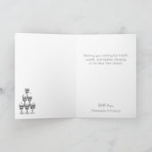 ハッピーニューイヤーシャンパンボトルグリーティング カード (内部)