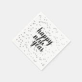 ハッピーニューイヤーシルバー水玉模様ホリデーナプキン スタンダードカクテルナプキン (角)