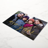 ハッピーニューイヤーシンプルの家族の写真 箔シーズンカード (回転した状態)