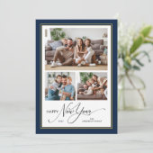 ハッピーニューイヤーシンプルスエレガントスクリプト3枚 シーズンカード (スタンド正面)