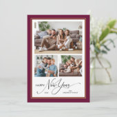 ハッピーニューイヤーシンプルスエレガントスクリプト3枚 シーズンカード (スタンド正面)