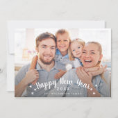 ハッピーニューイヤーシンプルスターカスタムズ家族の写真 シーズンカード (正面)