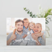 ハッピーニューイヤーシンプルスターカスタムズ家族の写真 シーズンカード (スタンド正面)