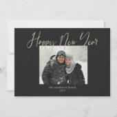 ハッピーニューイヤーシンプルフォトブラックセージ シーズンカード (正面)