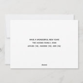 ハッピーニューイヤーシンプルフォトホワイトスクリプトオーバーレイ シーズンカード (裏面)