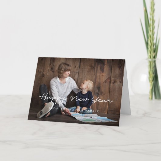 ハッピーニューイヤーシンプルフォント シーズンカード (正面)