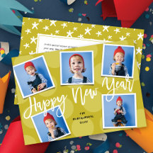ハッピーニューイヤーシンプルブラシスクリプト5枚モダン写真
