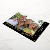 ハッピーニューイヤースクリプトフォトゴールドフォイルホリデーカード 箔シーズンカード (回転した状態)