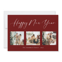 ハッピーニューイヤースクリプト赤数々の写真コラージュホリ