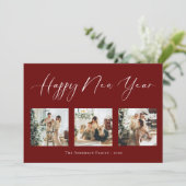 ハッピーニューイヤースクリプト赤数々の写真コラージュホリ シーズンカード (スタンド正面)