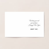 ハッピーニューイヤースパーカー企業のシルバー 箔カード (内部)