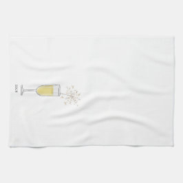 ハッピーニューイヤーズイブパーティーシャンパンイヤー キッチンタオル