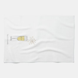 ハッピーニューイヤーズイブパーティーシャンパーニュカスタムー キッチンタオル